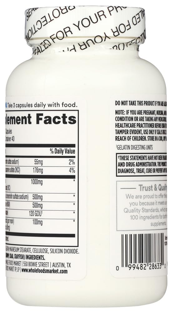 365 by Whole Foods Market Chondroitin Supplement capsules close-up