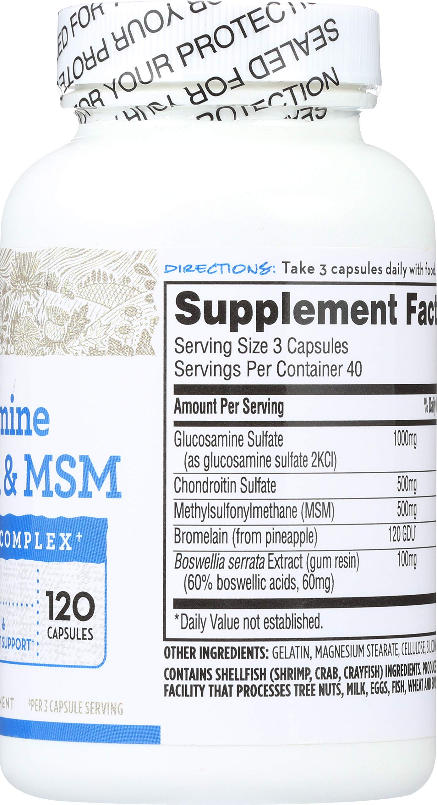 365 by Whole Foods Market Chondroitin Supplement capsules close-up