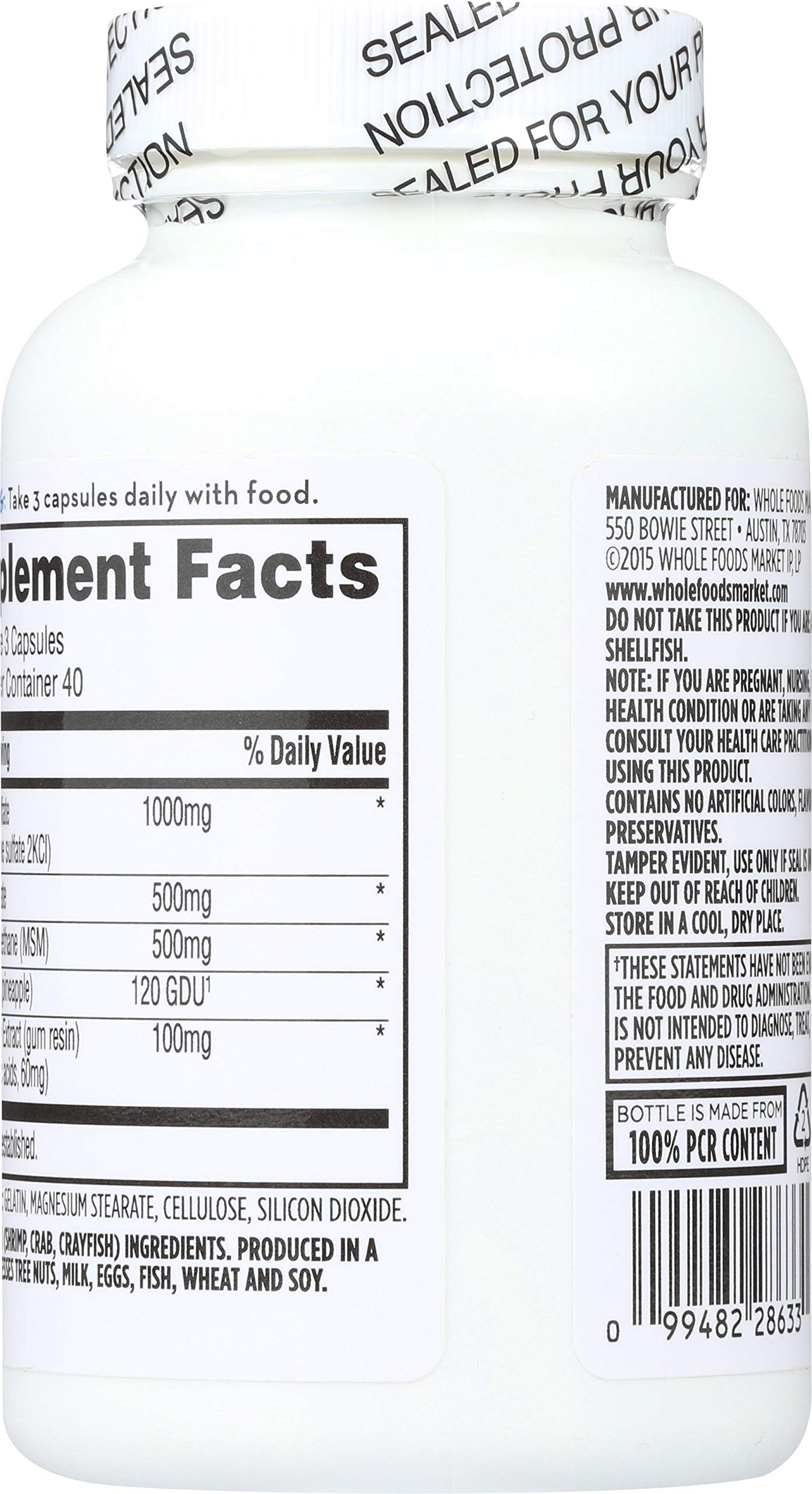 365 by Whole Foods Market Chondroitin Supplement ingredients list