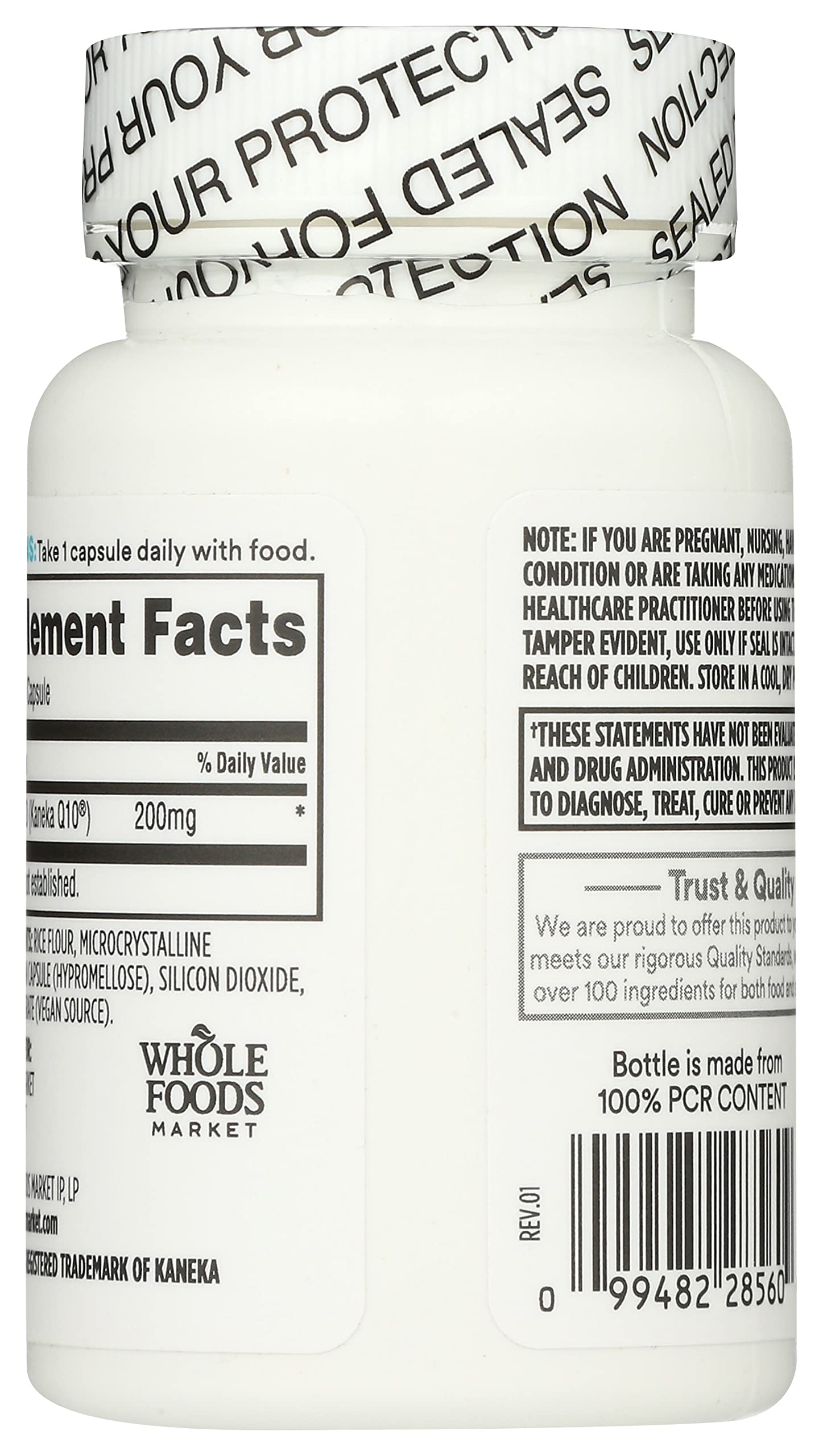 365 by Whole Foods Market CoQ10 200mg Vegan Capsules bottle with label