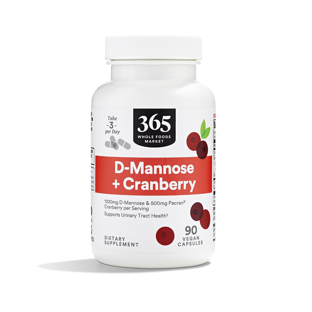 365 by Whole Foods Market Cranberry D-Mannose 90 capsules front view