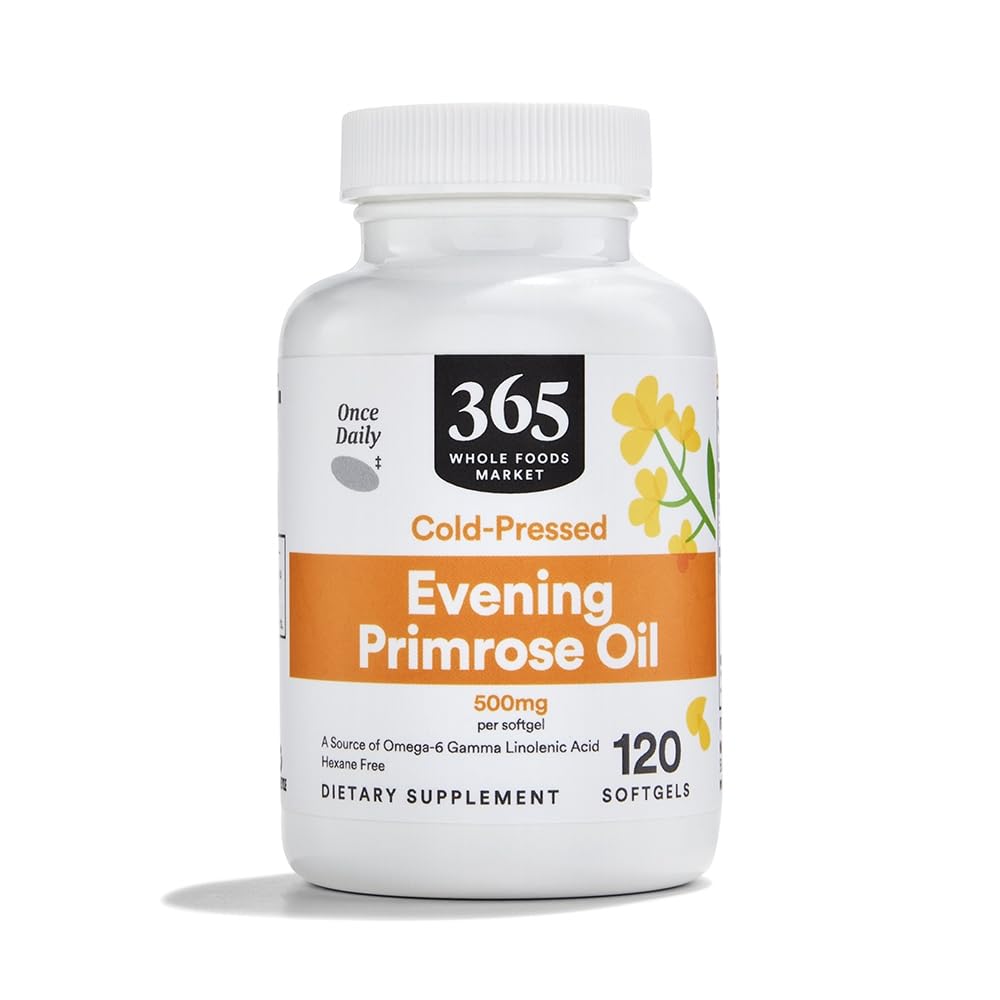 365 by Whole Foods Market Evening Primrose Oil 500mg softgels bottle front view