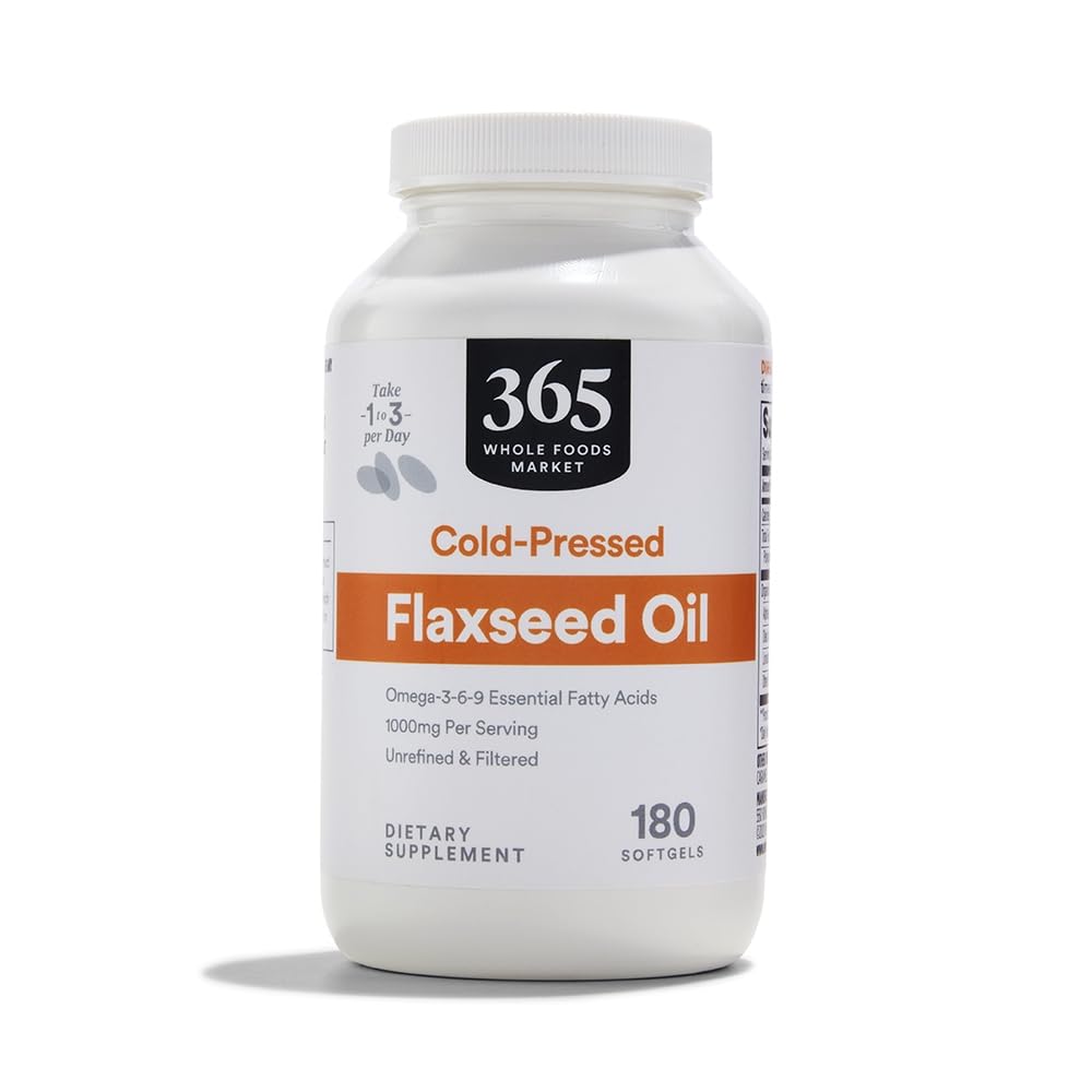 365 by Whole Foods Market Flax Seed Oil Softgels front view