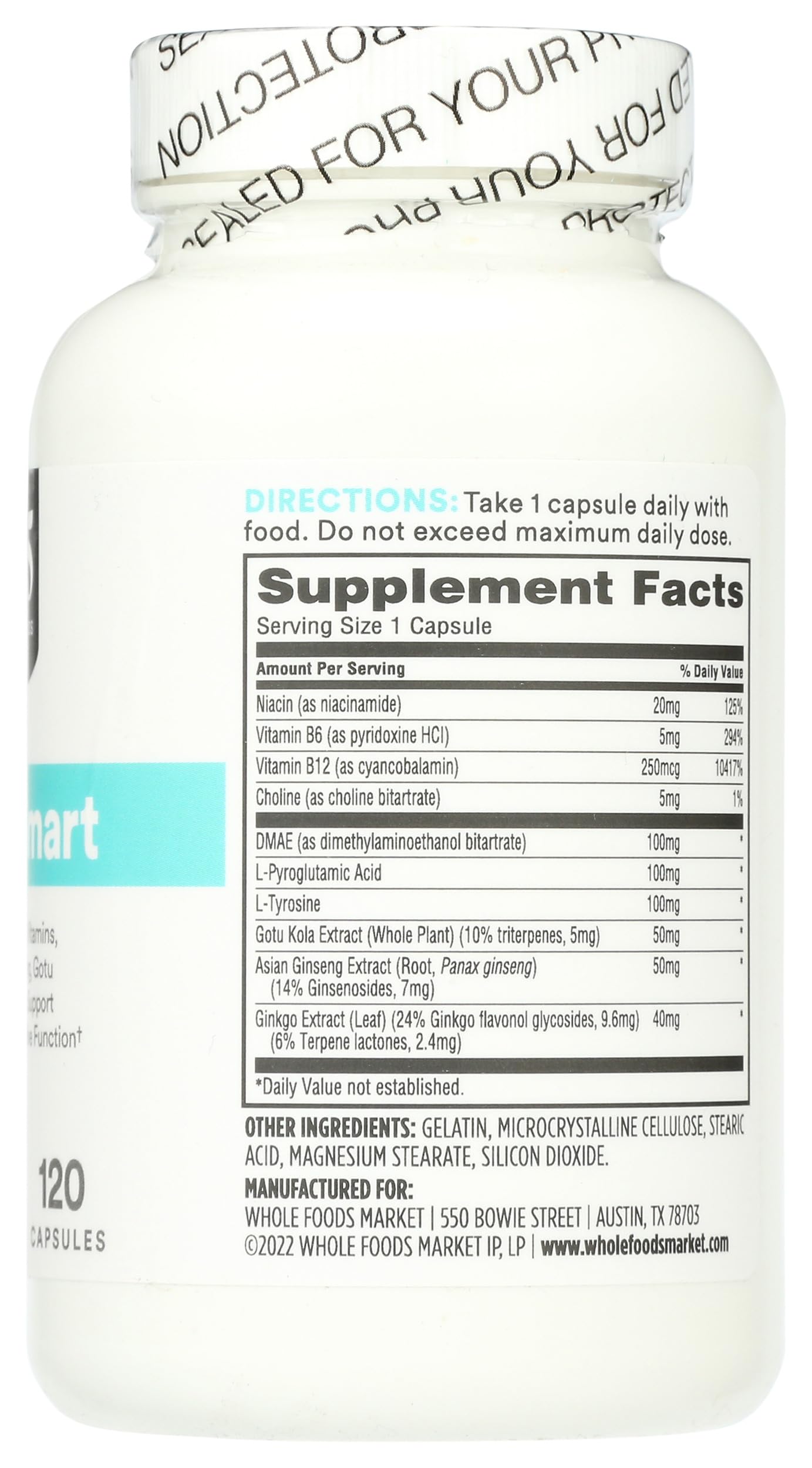365 by Whole Foods Market Ginkgo Biloba Supplement on a wooden table