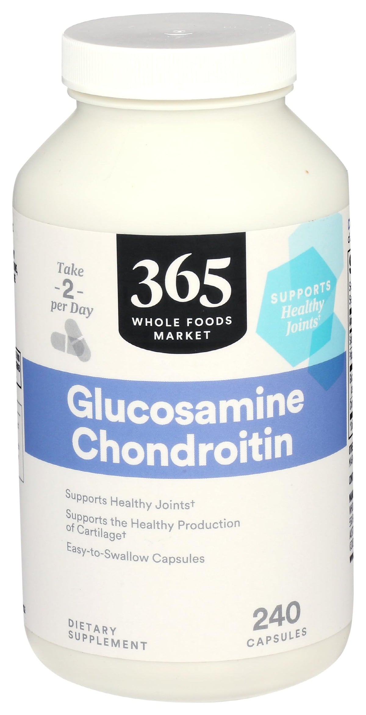 365 by Whole Foods Market Glucosamine Chondroitin Complex 240 capsules front view
