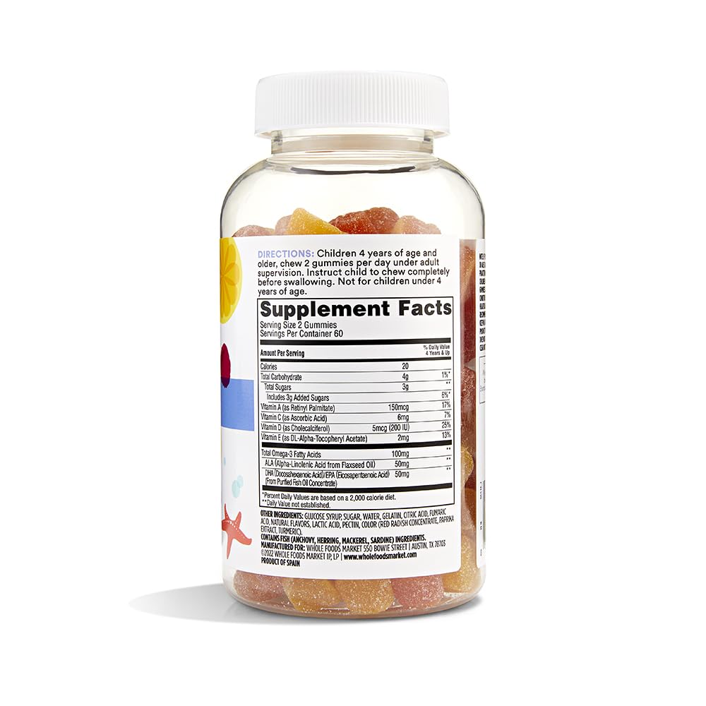 365 by Whole Foods Market Kids' Omega-3 Gummy Supplements packaging