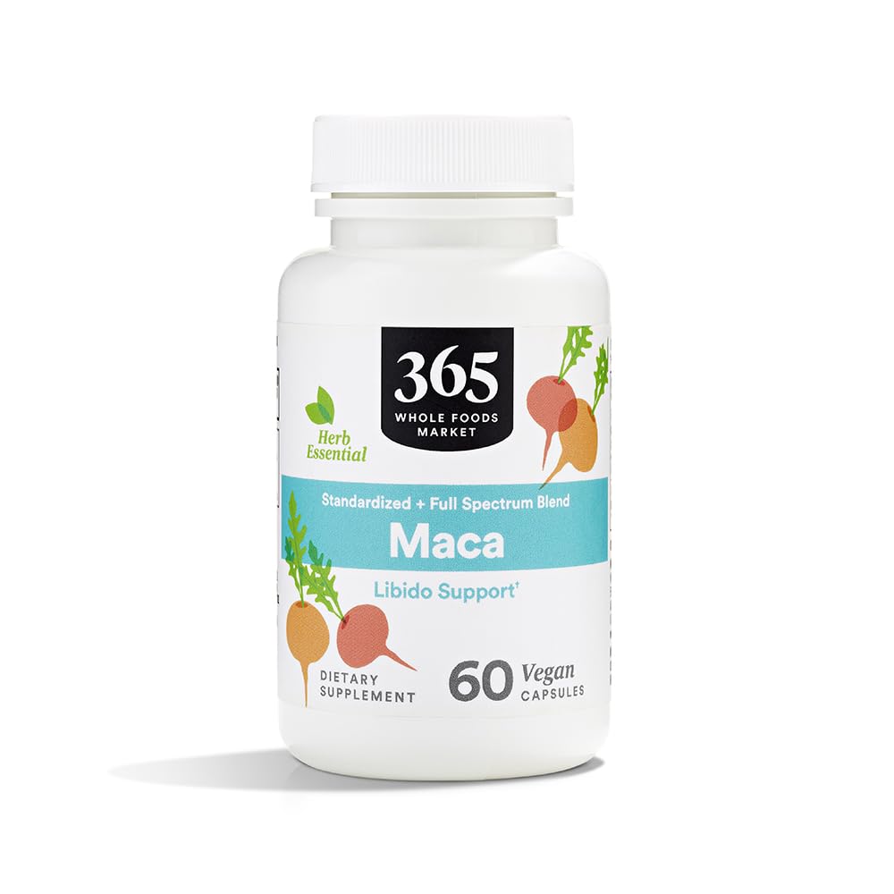 365 by Whole Foods Market Maca Supplement 60 count vegan capsules front view