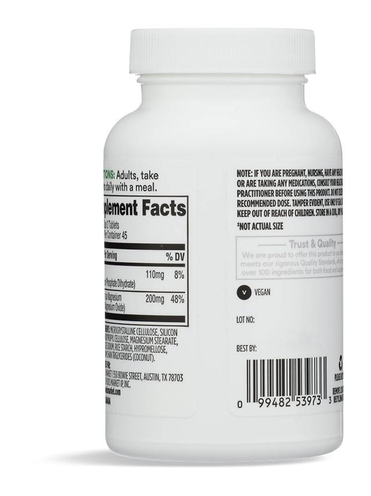 365 by Whole Foods Market Magnesium Supplement packaging details