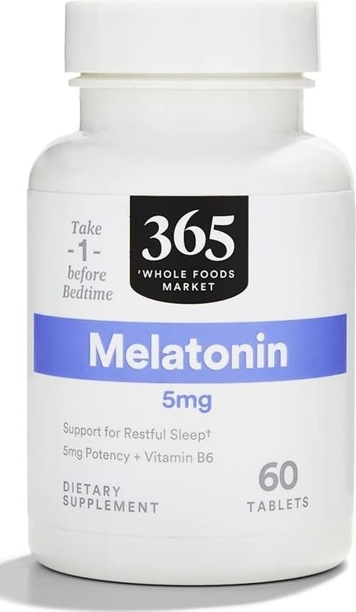 365 by Whole Foods Market Melatonin 5mg Sleep Supplement 60 tablets front view