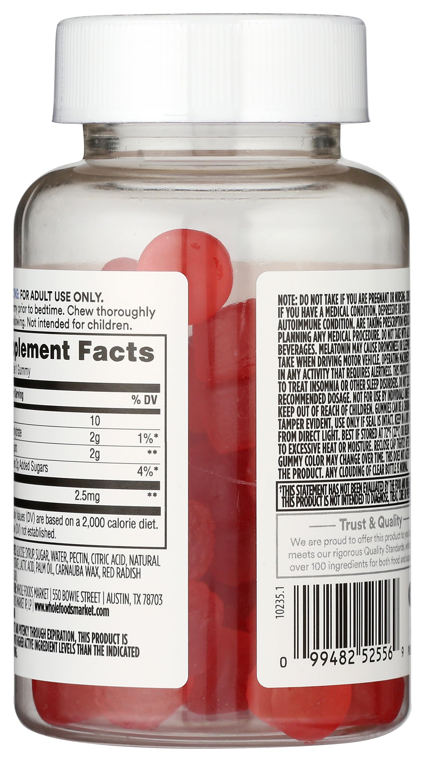 365 by Whole Foods Market Melatonin Gummy 2.5mg packaging