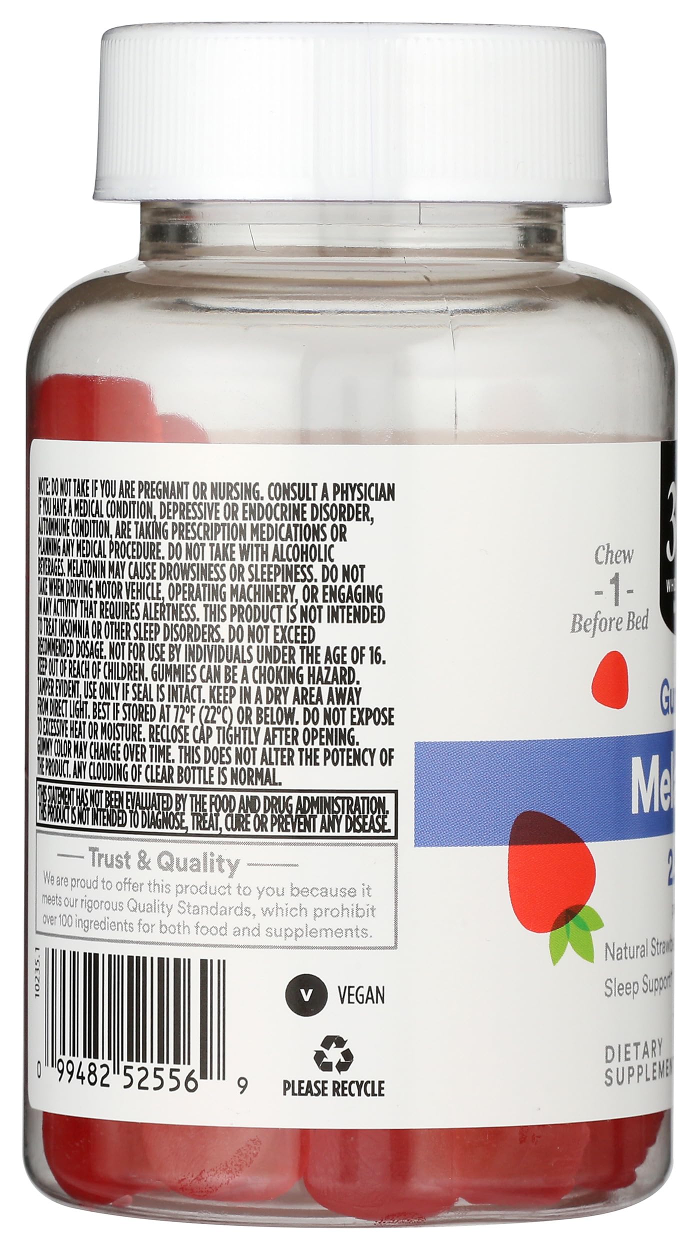 365 by Whole Foods Market Melatonin Gummy 2.5mg with natural peach mango flavour