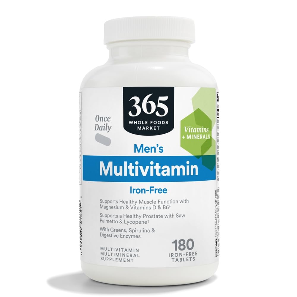 365 by Whole Foods Market Men's Daily Multivitamin 180 count front view