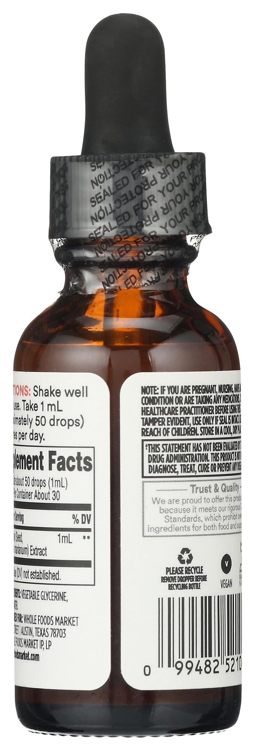 365 by Whole Foods Market Milk Thistle Supplement side view