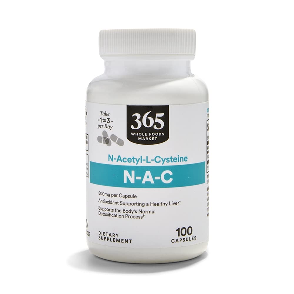365 by Whole Foods Market N-Acetyl L-Cysteine 500mg capsules front view