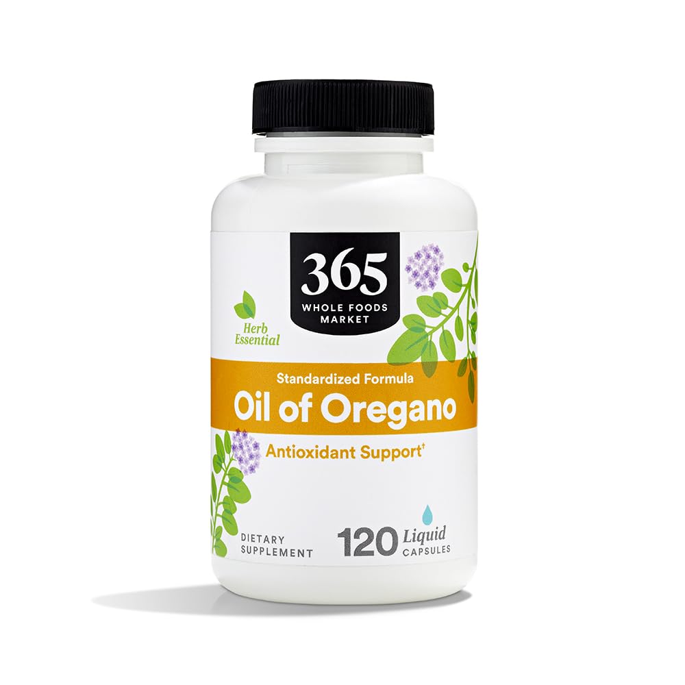 365 by Whole Foods Market Oil of Oregano 120 count vegan capsules front view