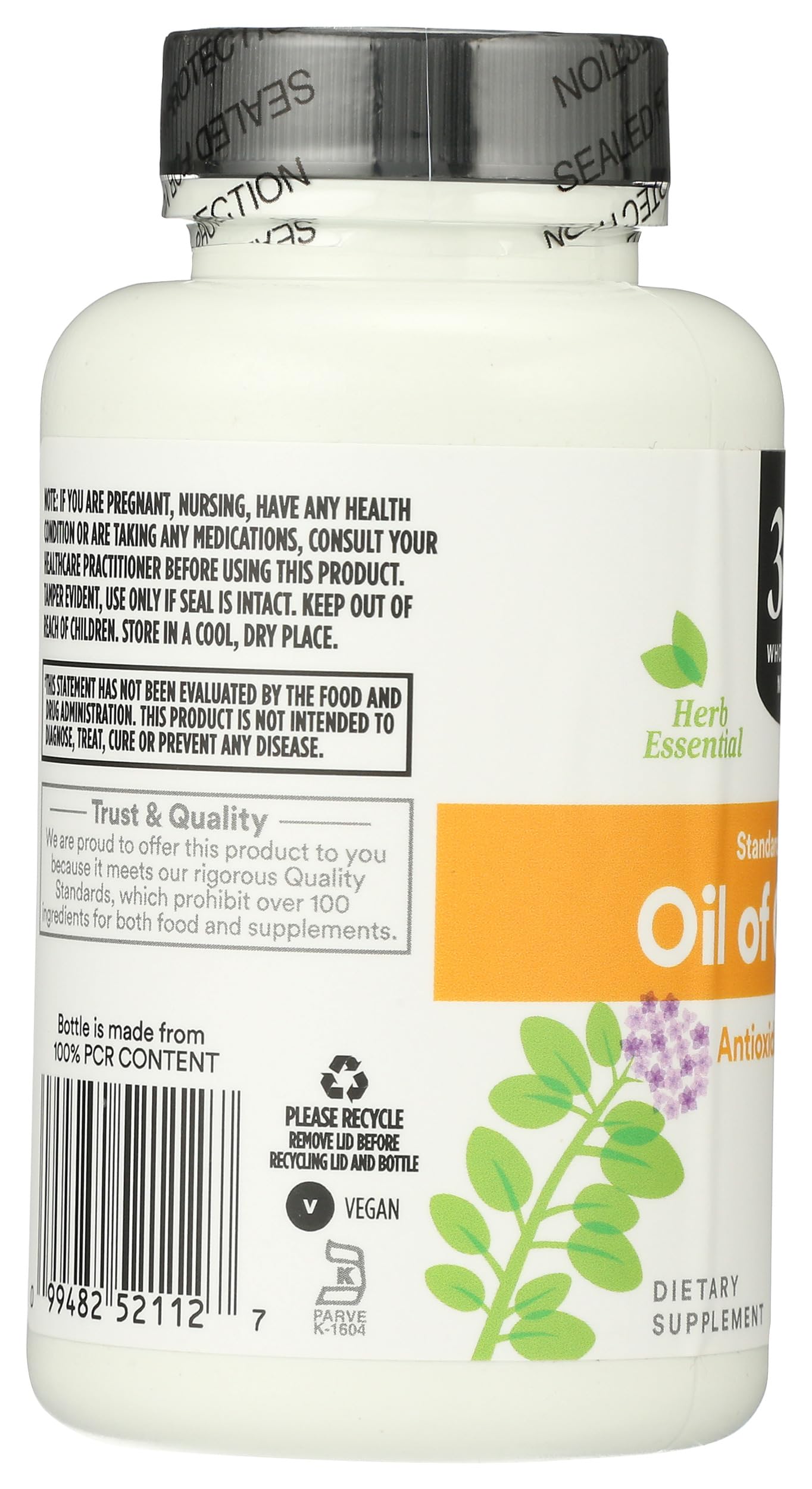 365 by Whole Foods Market Oil of Oregano liquid capsules side view