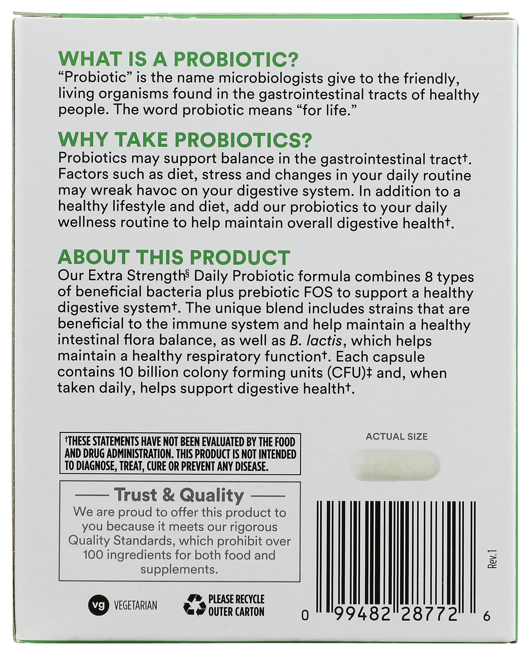365 by Whole Foods Market Probiotic Capsules side view