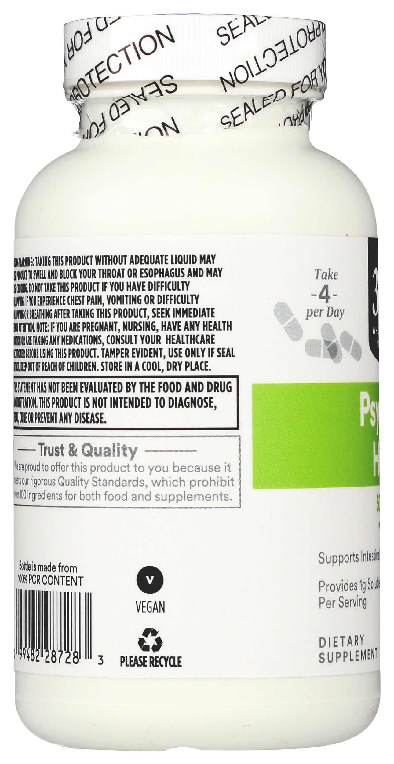 365 by Whole Foods Market Psyllium Husk packaging side view