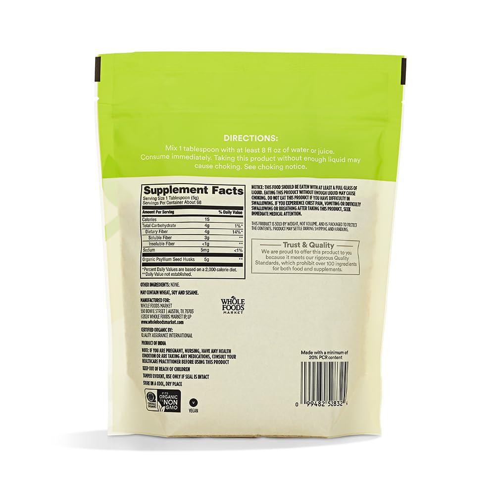 365 by Whole Foods Market Psyllium Supplement 355g packaging