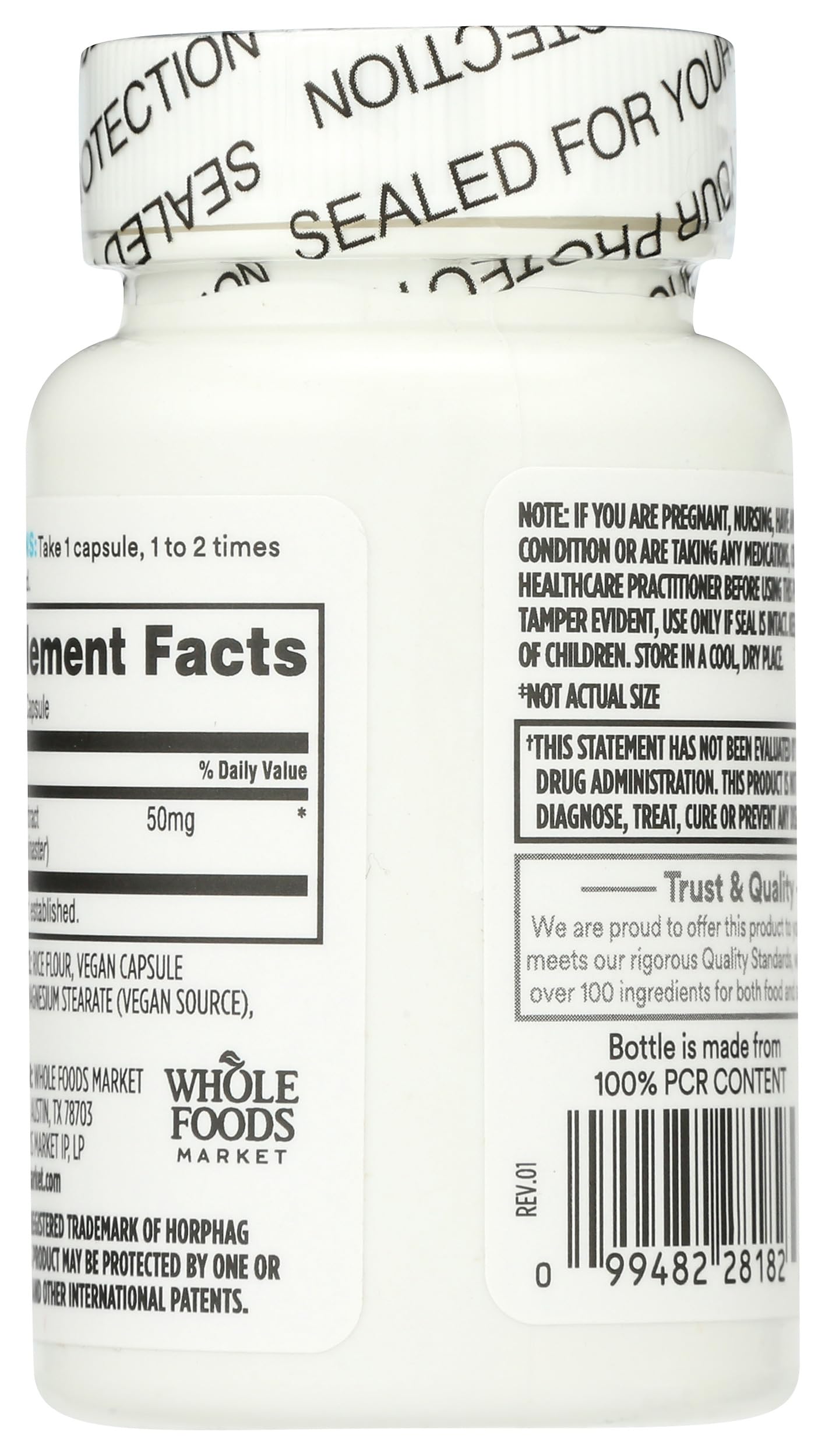 365 by Whole Foods Market Pycnogenol maritime pine bark extract bottle side view
