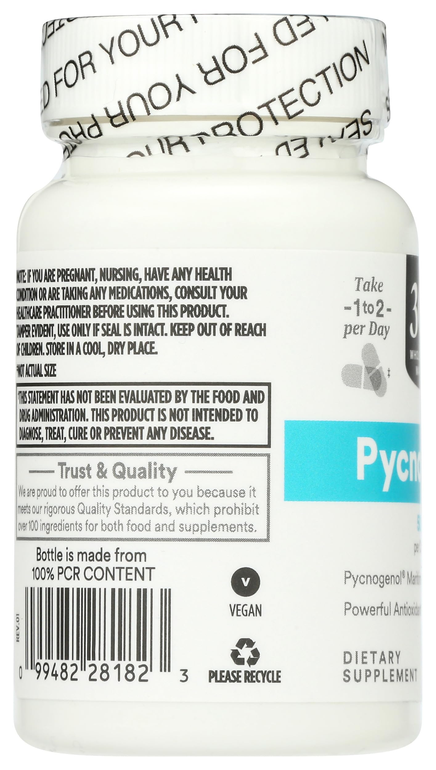 365 by Whole Foods Market Pycnogenol maritime pine bark extract label details