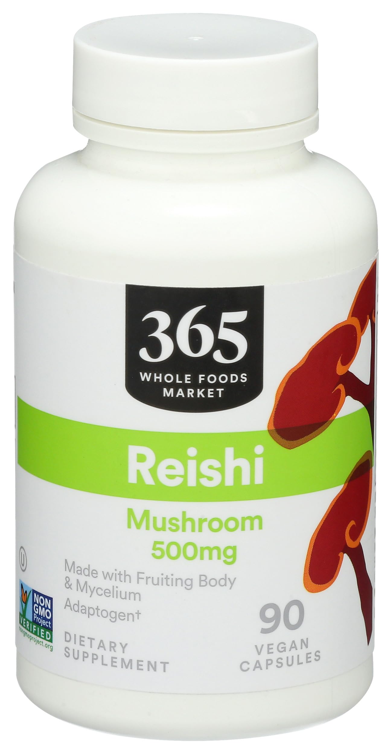 365 by Whole Foods Market Reishi Mushroom Supplements front view