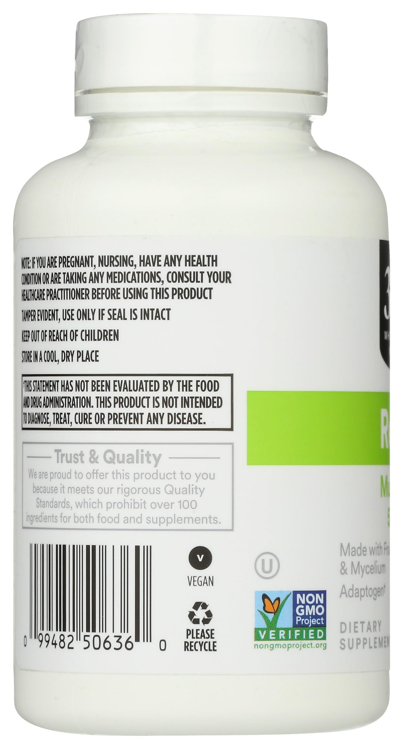 365 by Whole Foods Market Reishi Mushroom Supplements label details