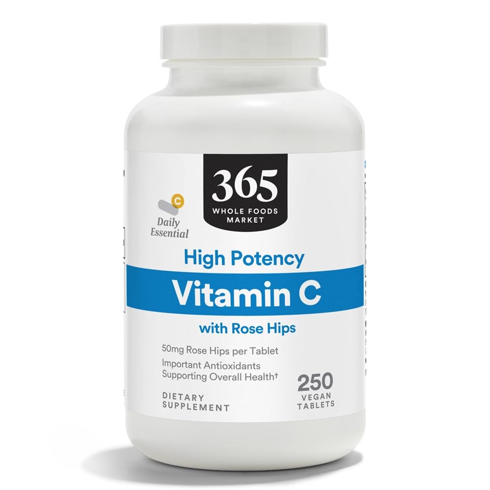 365 by Whole Foods Market Vitamin C with Rosehips 250 tablets front view