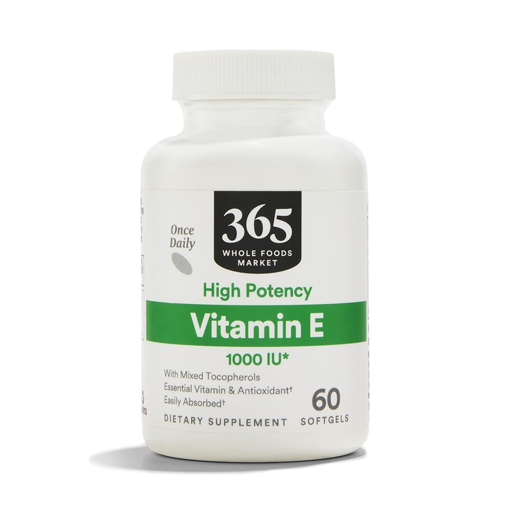 365 by Whole Foods Market Vitamin E 1000 IU Softgels front view