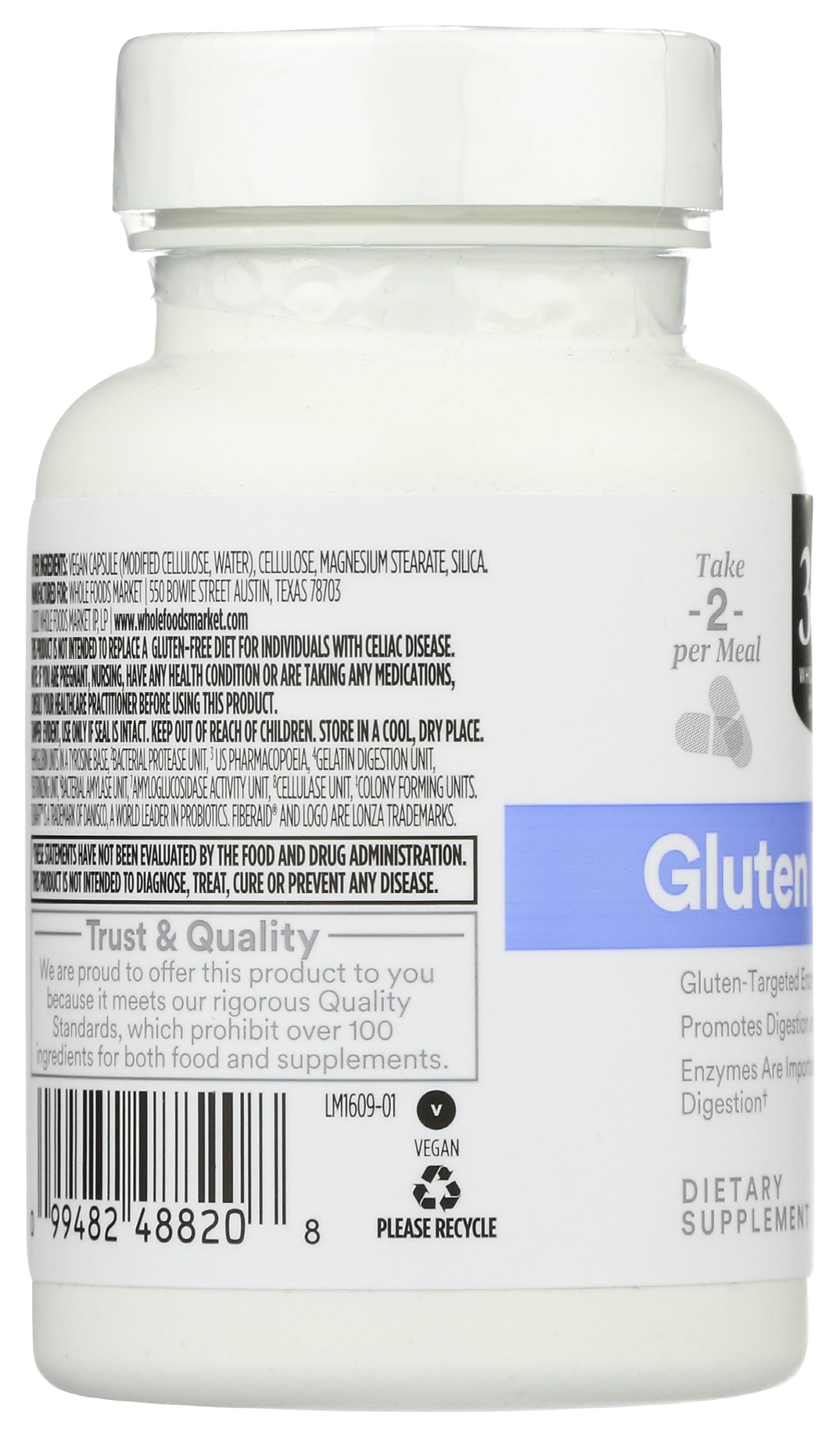 365 Multi-Enzyme Capsules opened bottle