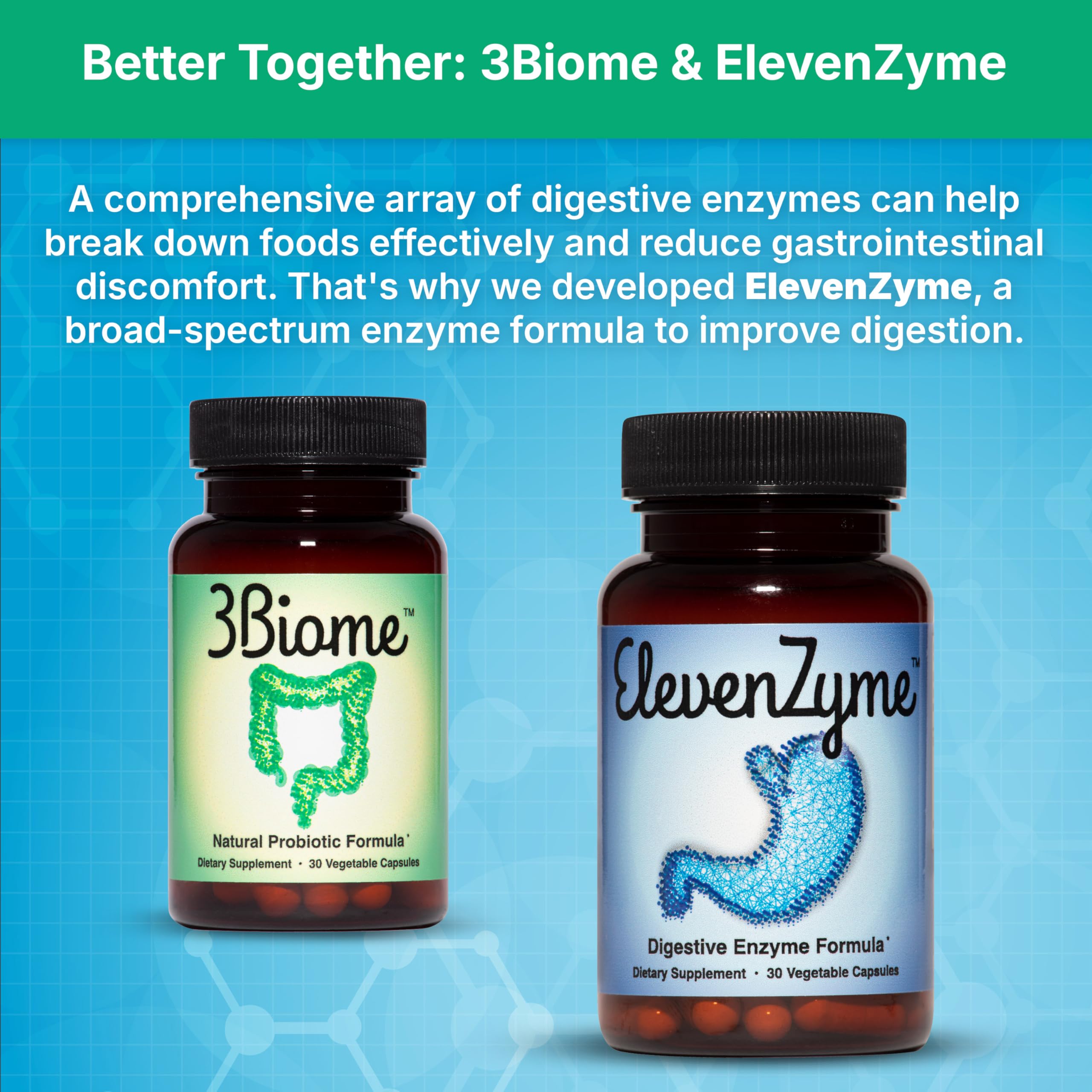 3Biome Probiotic Supplement displayed with other health products