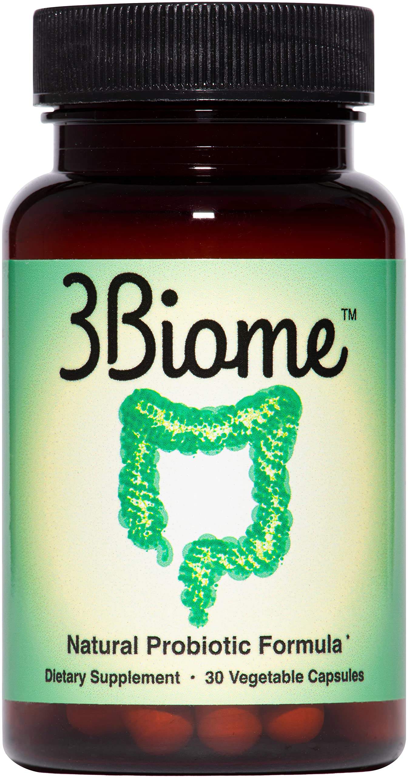 3Biome Probiotic Supplement front view, 32g bottle