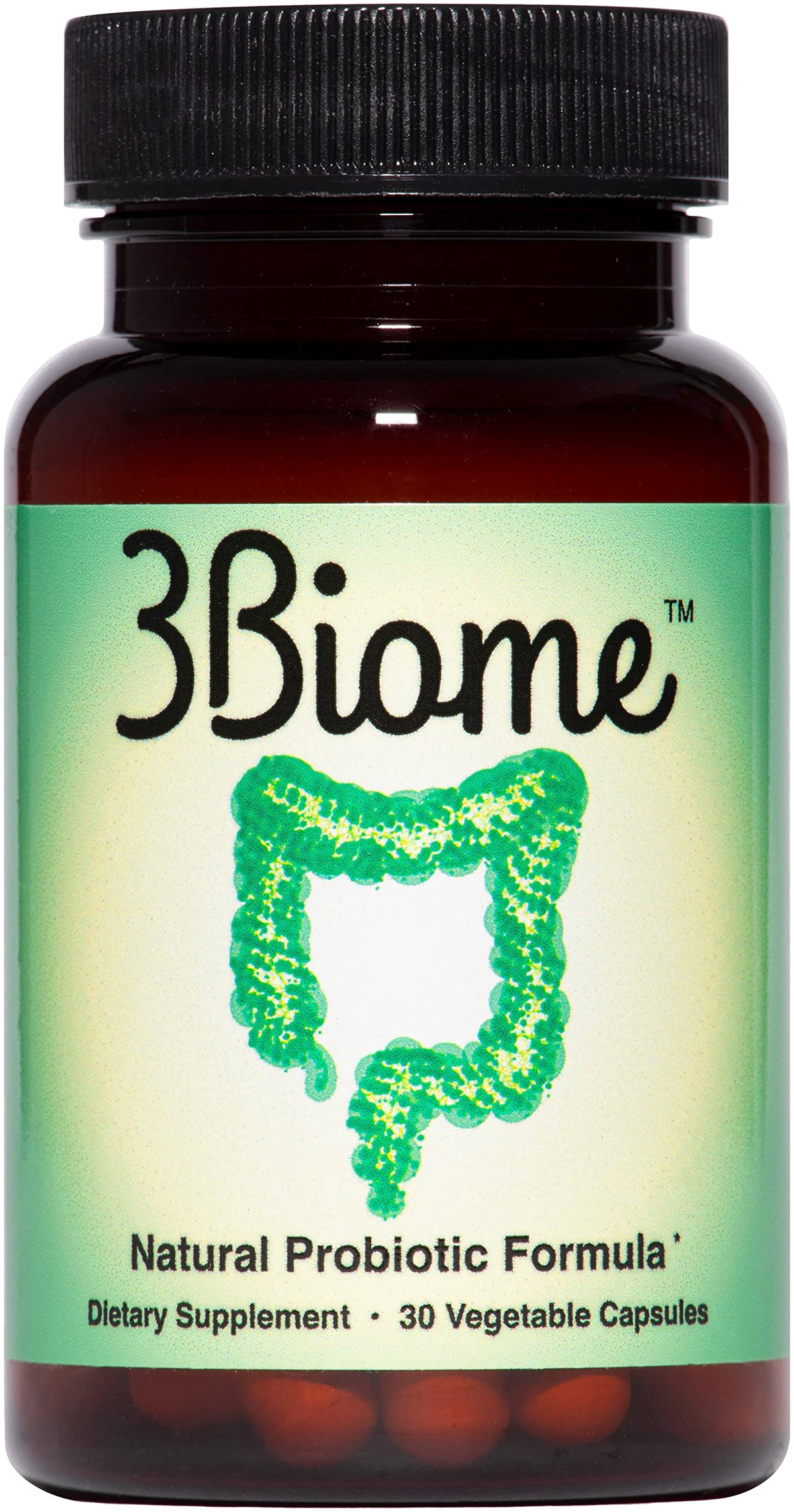 3Biome Probiotic Supplement front view, 32g bottle