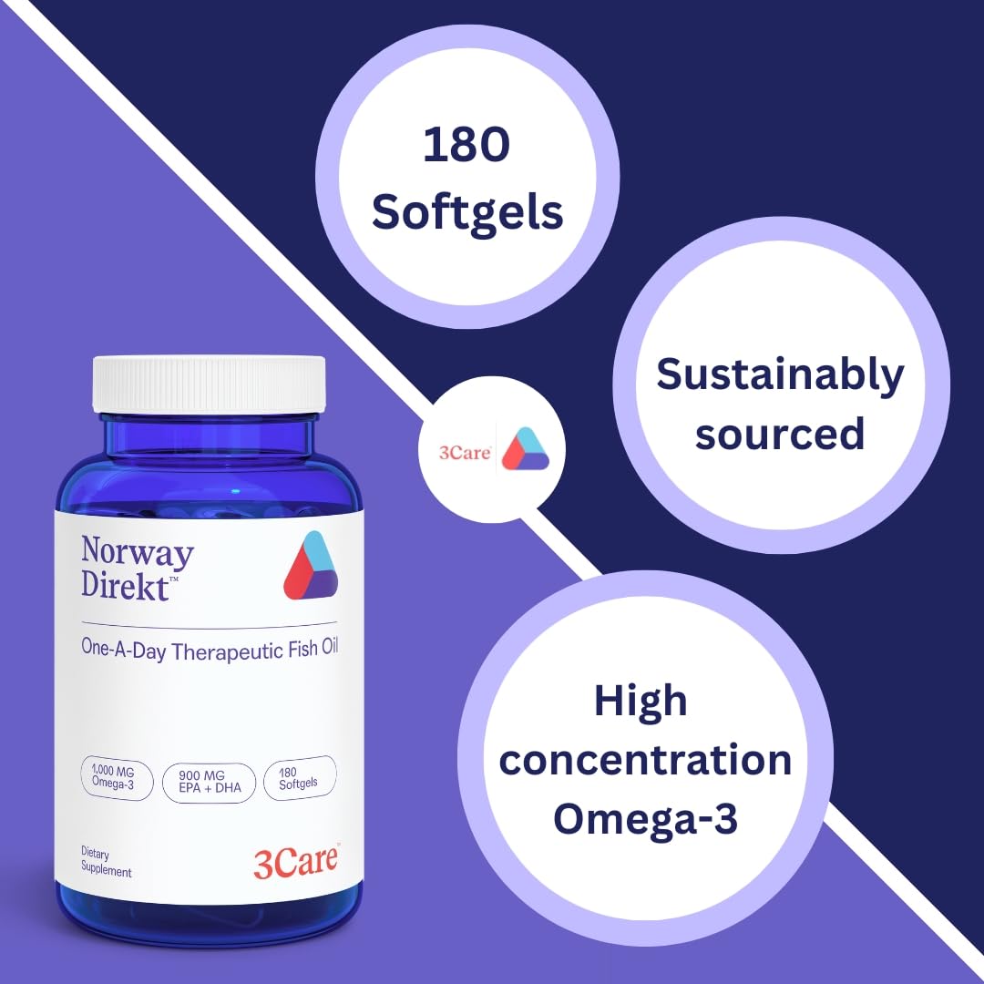 3care therapeutics Omega-3 Fish Oil 1000mg Soft Gels bottle with label