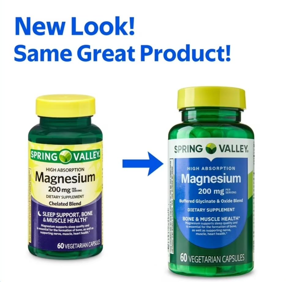4 TOP CARE Magnesium Glycinate & Oxide 90 Capsules side view