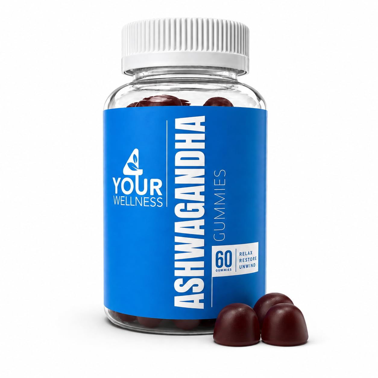 4 Your Wellness Ashwagandha Gummies bottle front view