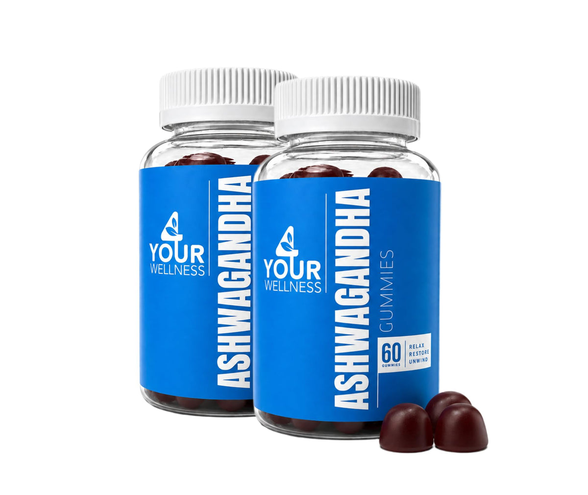 4 Your Wellness Ashwagandha Gummies front view with mixed berry flavour