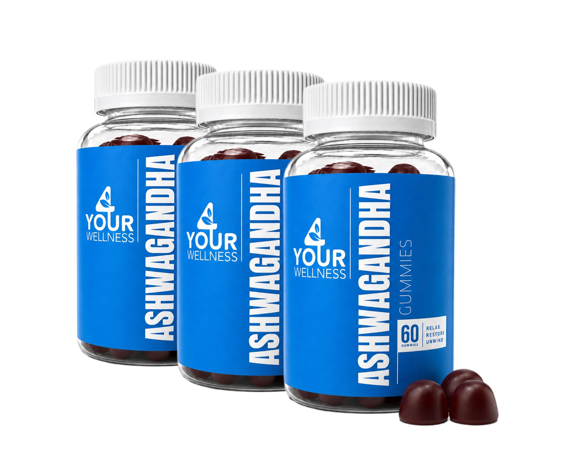4 Your Wellness Ashwagandha Gummy Supplement 60 count front view