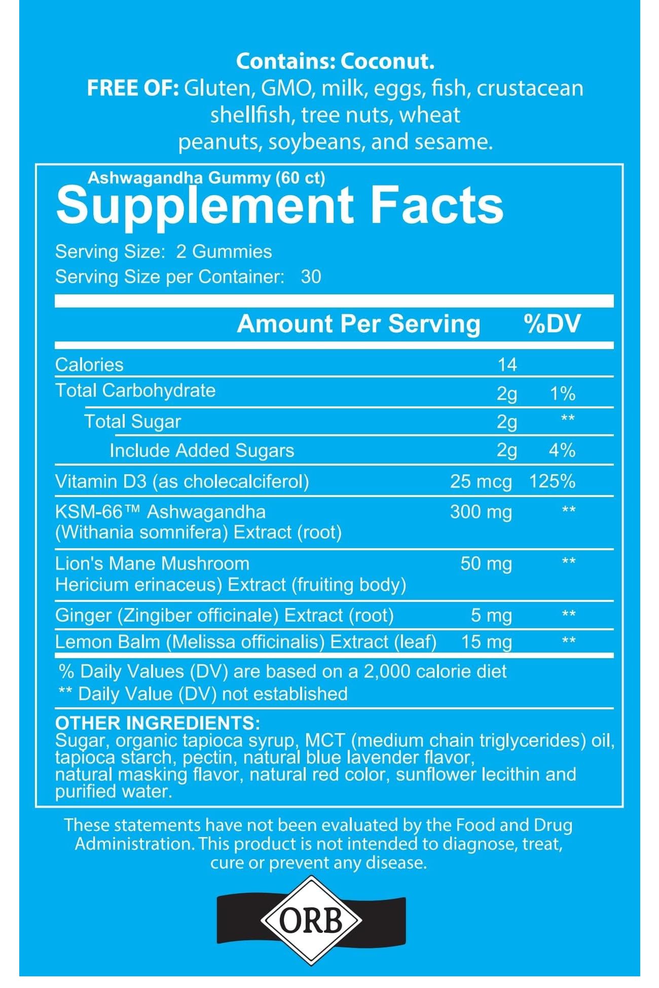 4 Your Wellness Ashwagandha Gummy Supplement with fresh berries