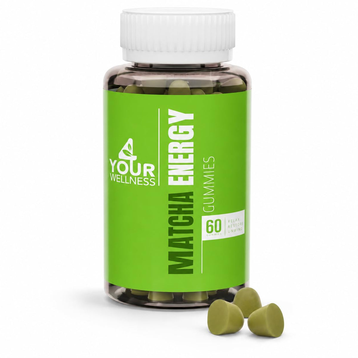 4 Your Wellness Matcha Green Tea Gummies front view