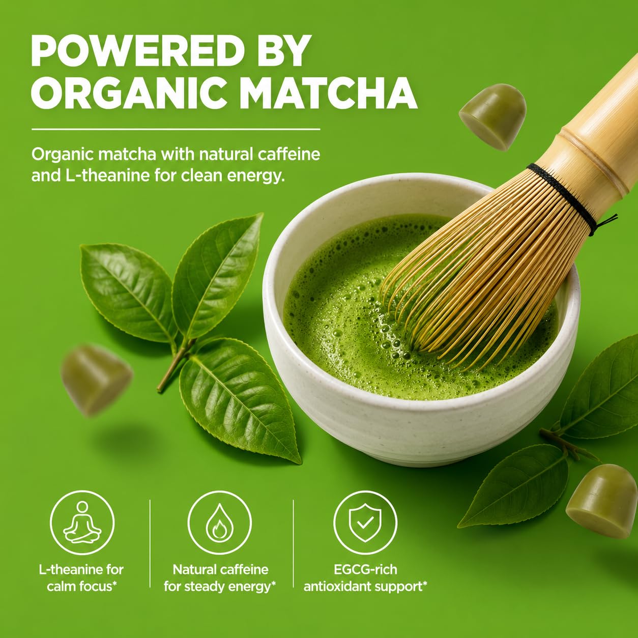 4 Your Wellness Matcha Green Tea Gummies on a table