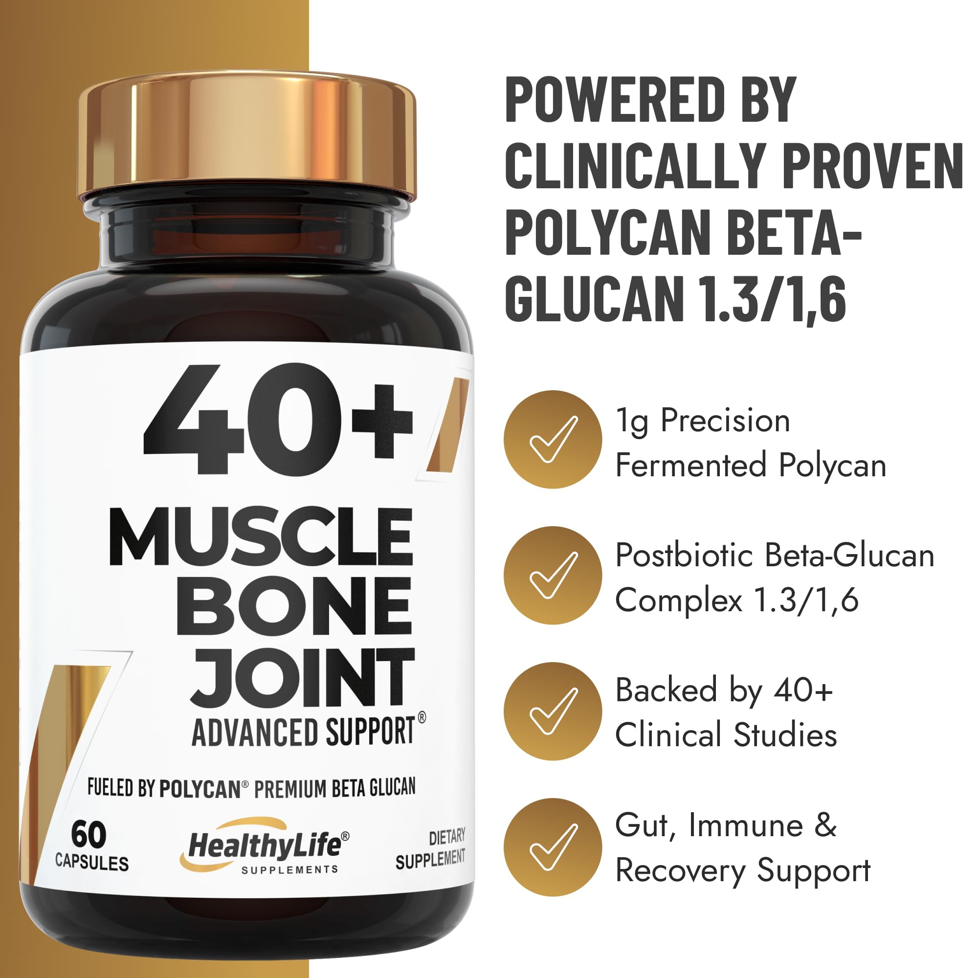 40+ Muscle Bone Joint Advanced Support supplement close-up