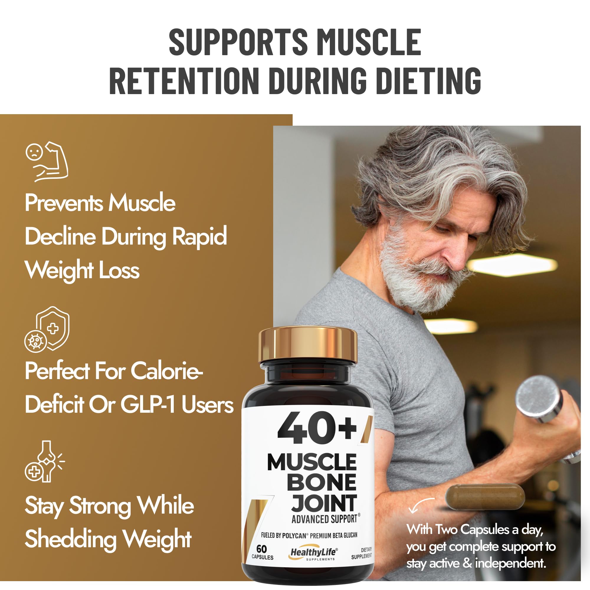 40+ Muscle Bone Joint Advanced Support supplement packaging