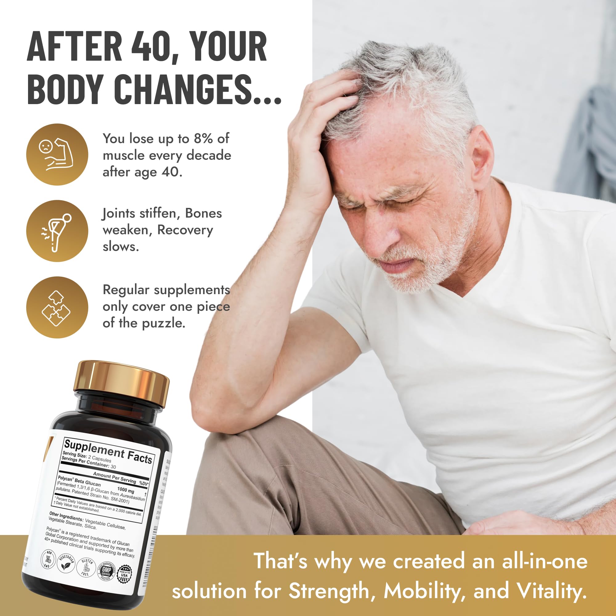 40+ Muscle Bone Joint Advanced Support supplement side view