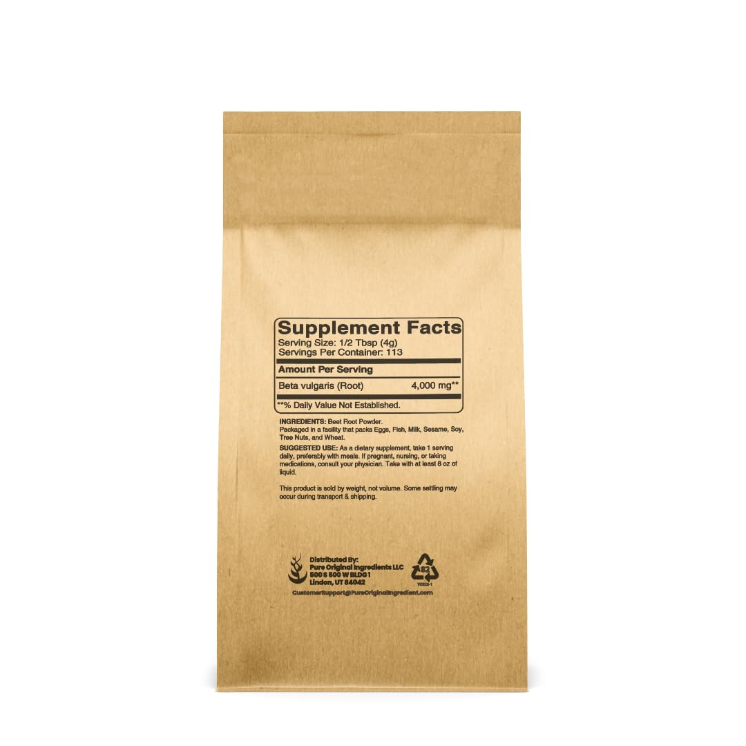 490g beet root powder packaging side view