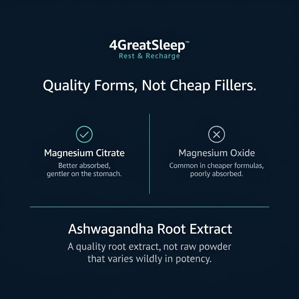 4GREATSLEEP Natural Sleep Aid capsules on a wooden table