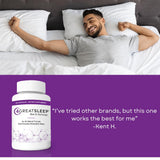 4GREATSLEEP Rest & Recharge Sleep Supplement capsules in a bowl