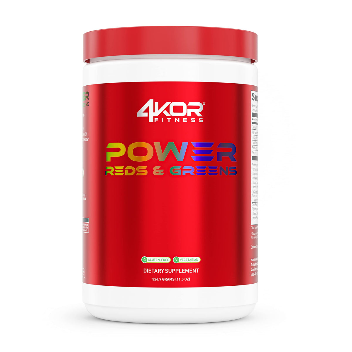 4KOR Fitness Power Reds & Greens superfood drink front view