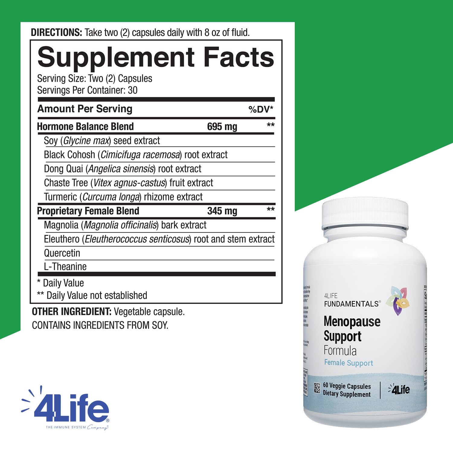 4Life Black Cohosh Supplement side view of bottle