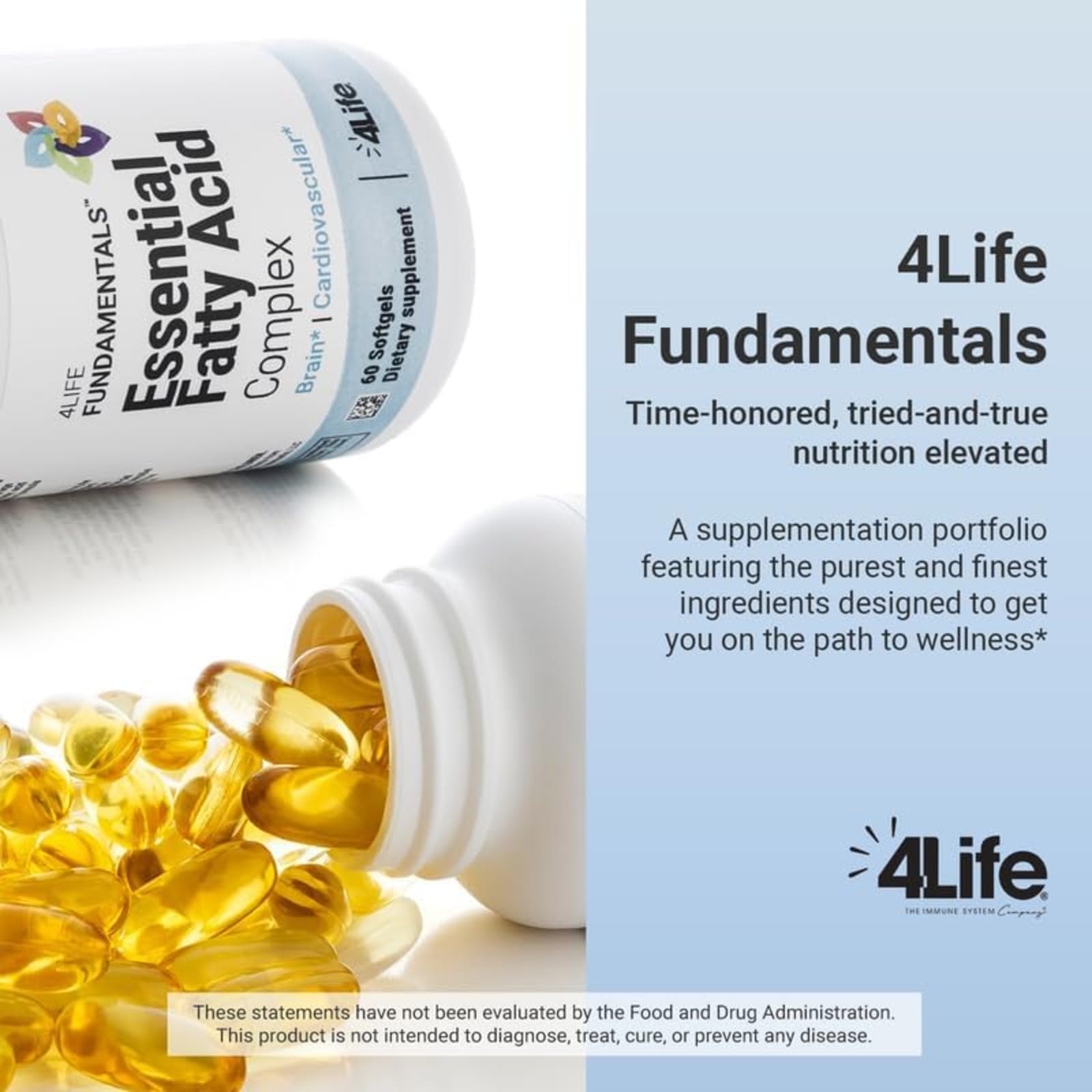 4Life CLA Fish Oil Blend 1000mg capsules back view